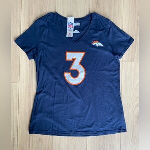 Broncos Large Shirt Women’s NFL Apparel Denver Navy Short Sleeve V-Neck NWT